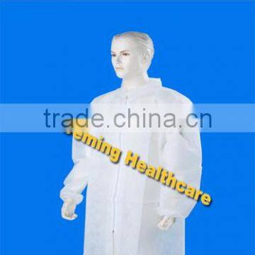 Disposable Lab coat/ Visitor Coat with elastic cuff