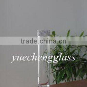 Tall bling cylinder glass vase for home decoration