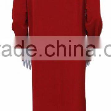 95%polyester 5%spendax Milk Silk Casual Muslim Gown With Chemical Lace photo-2