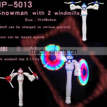 Snowman with 2 flashing windmills