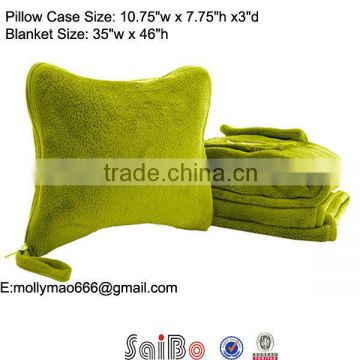 Cozy Knitted Customized Embroidery Logo Solid Color 2 in 1 travel pillow blanket                        
                                                Quality Choice
                                                                    Supplier's Choi