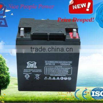 Price AGM rechargeable 12V battery 24ah UPS battery