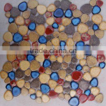 nice design colorful triangle shape blue white mosaic kiln