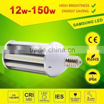 LED corn light PF>0.95 CRI>80 E27/E26 E39/E40 base 5 years warranty