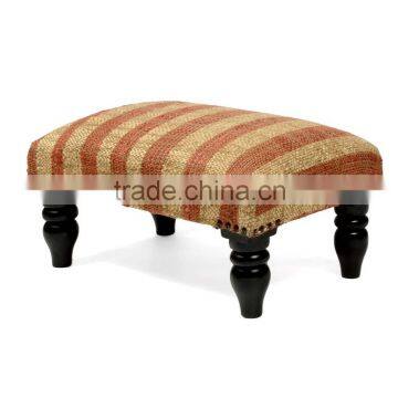 Natural Fibres Bold Stripe Footstool