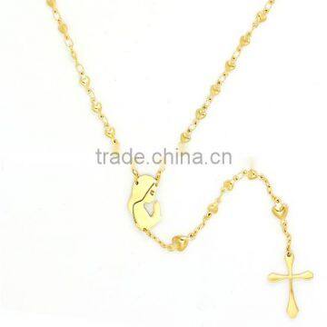 rosary necklace jewelry gold christian 316 stainless steel virgin mary catholic religious souvenir dongguan factory wholesale