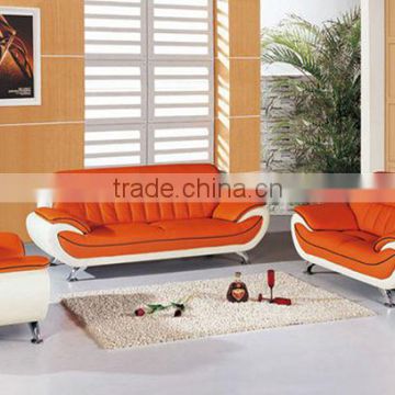 2013 new design, 1st layer yellow cattle leather classic 1+2+3 sofa set, function sofa 602-25