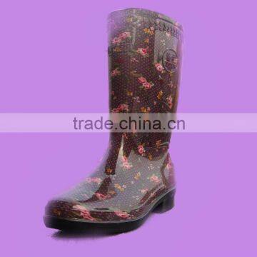 Lady Wellington boots transparent Printed color rain boots