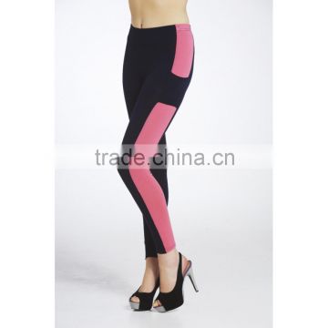 Woman FItted Bianca Panelled Black Pink Leggings / Tights with Pocket