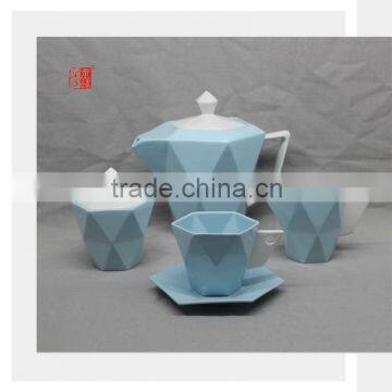 Set of 15Ceramic Diamond Shape Tea Set