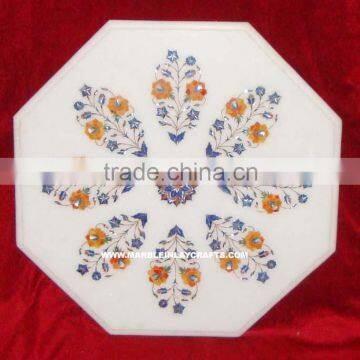 Designer Marble Stone Inlaid Pietra Dura Coffee Table Top