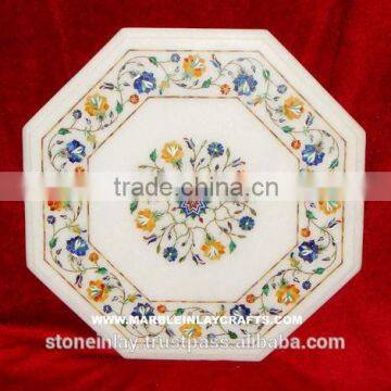 White Stone Inlay Table Top