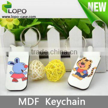 2016 New Sublimation blank printing Funky Customized MDF keychain