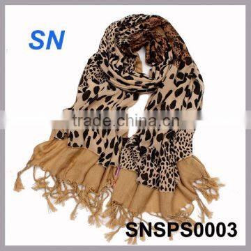 latest new laides fashion leopard pashmina scarf