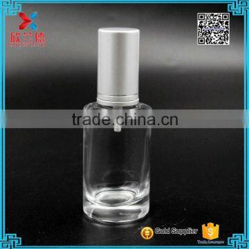 70mL clear round glass emulsion pump bottle