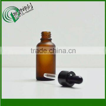 frost 10ml amber glass bottle with black dropper for cosmetic packaging