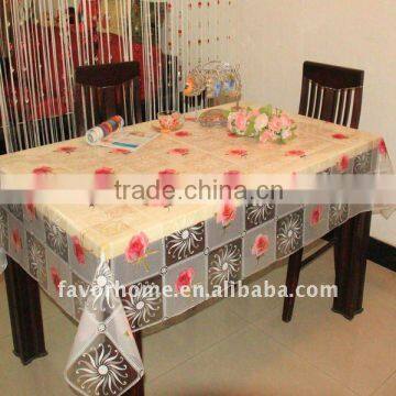 Western style plastic table cloth with rose