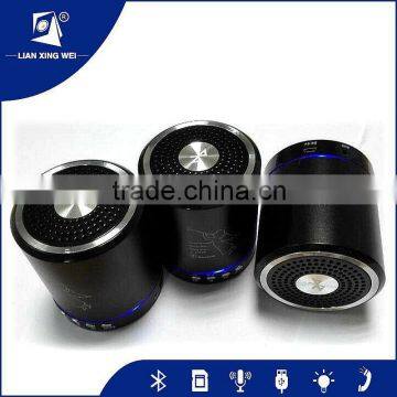 Music mini bluetooth speaker with led light tf card fm radio usb port and aux in function