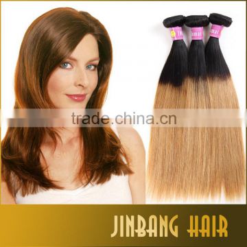 2016 Express Alibaba 100% Human Remy Brazilian Two Tone Ombre Hair Weft Silk Straigt Brazilian Hair Weft