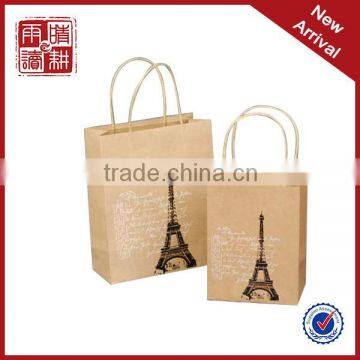 Cheap printed shopping bags, brown craft paper bag, bag oem