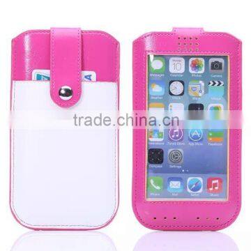 PU material plastic pouch bag, compatible brand apple i phone 6