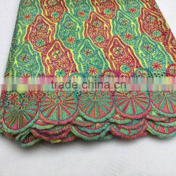 Latest Design Cotton Voile Fabric Royal Blue Swiss Voile Lace photo-2