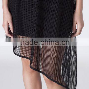 2015 New Designs Summer Collection Black Mesh Fabric Pictures of Mature Women With Short Skirt photo-4