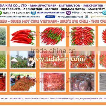 BIRD CHILI - IQF USED - CAVENDISH BANANA FRUIT - MULBERRY - TIDA KIM ORIGIN PRODUCTION - NATURAL 100% PURE VIETNAM