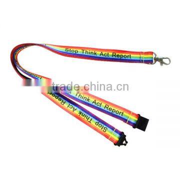 New fashion rainbow heat transfer lanyards with logo