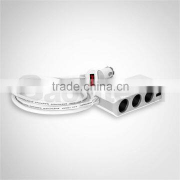 China Supplier Support Three Car Cigarette Lighter With Dual Usb Charger Car Accessories