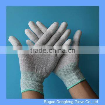 13G Nylon Carbon Fiber Antistatic Protection PU Top Fit ESD Glove