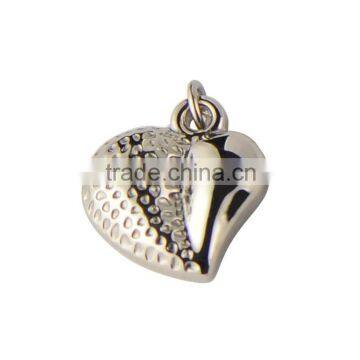 Custom Design Elegant Heart Pendant Hammered Design P0376 316L Steel Pendant