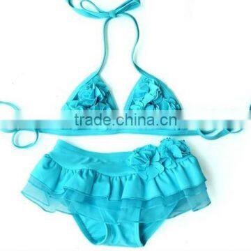 ruffle high quality 2011 sexy kids girls swimwear