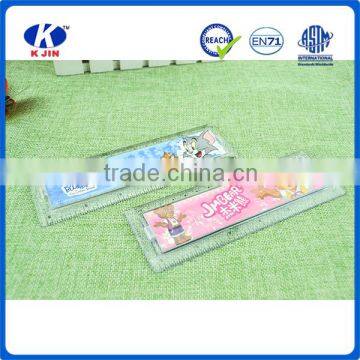 Hot sale promotional 15cm plastic transparent removable scale ruler for child