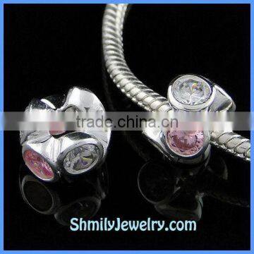 Wholesale Silver Beads With Double Color Round Quartz BCZ38A