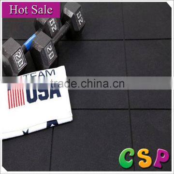 15mm commercial gym rubber tiles/ anti slip rubber floor mat/crossfit flooring rubber floor matting