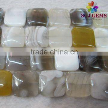 16mm Gray Agate Square beads,semi precious stone beads,wholesale beads