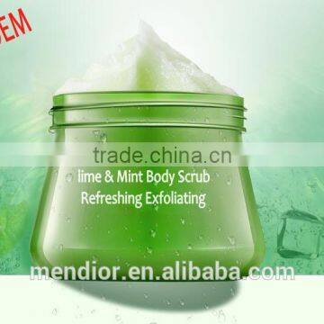 Mendior fresh Lime & Mint extract Refreshing exfoliating skin whitening body scrub custom brand