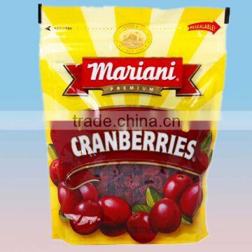 plastic cranberries doypack bags/pouch