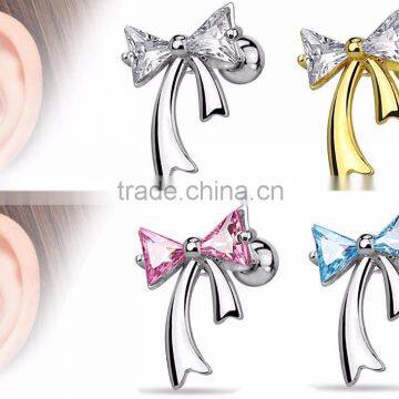 Piercing Cartilage Tragus Bow Barbell