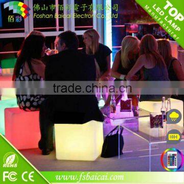 waterproof RGB full color led cube chairs ,waterproof led cube light , led table seat lighting for pool decoration