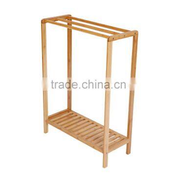 Bamboo Bathroom Standing Towel Rack photo-3