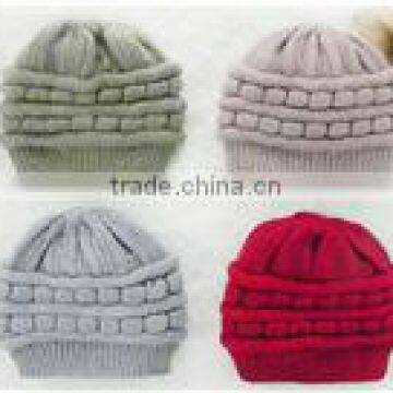 New Design 100%Cony hair Fashion Multicolor Winter Knitted Hat