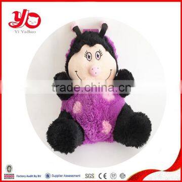 Good quality customized soft bee toy backpack, purple cute plush backpack for kids