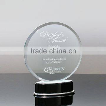 Popular round shape clear glass awards for business souvenir