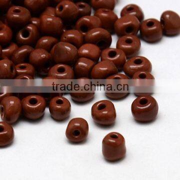 12/0 Opaque Glass Seed Beads, Brown, Loose Beads(SEED-A017-12-46)