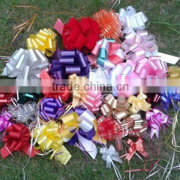 Poly / Fabric/ Velvet Woven Fabric Ribbon Pom Pom Pull Bow, Butterfly Pull Bow