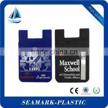 2016 custom cell phone card holder with 3m sticker advertising sticky card holder on mobile phone