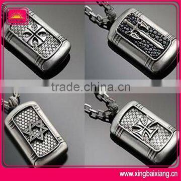 Fashion 3D embossed logo soldiers name dog tag