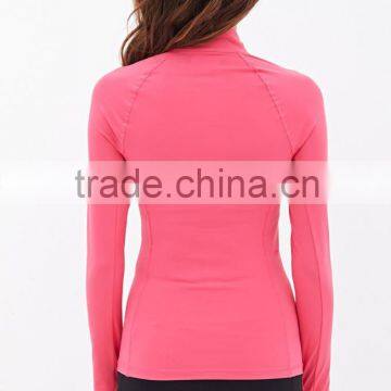 Great Performance Sportswear Wholesale Stretchable Fabric Ladies Running Plain Hoodie Jackets With Thumb Holes photo-5